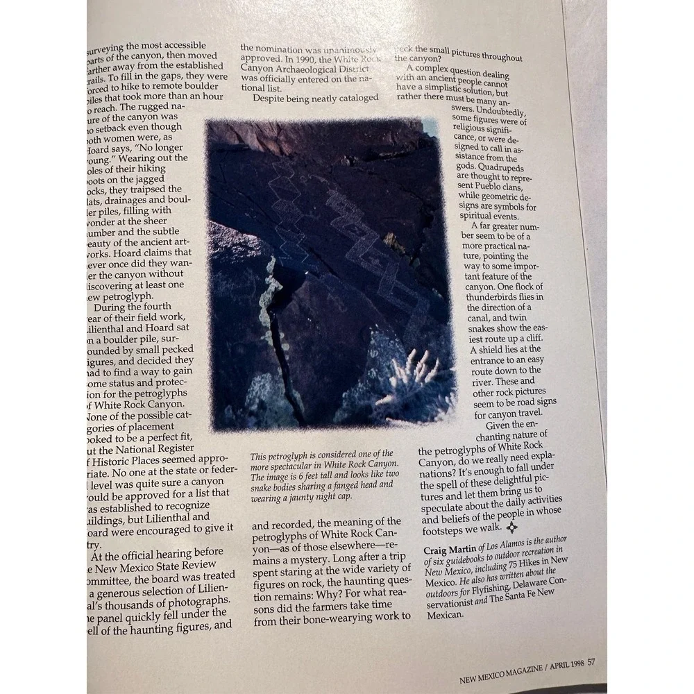 New Mexico Magazine April 1998 Petroglyphs Rock Art Craig Martin